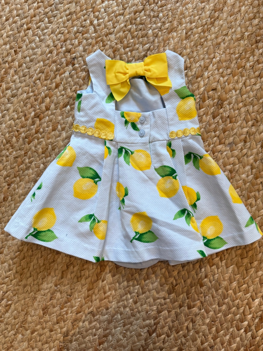 NWT Janie and Jack Lemon Print baby Dress size 3-6mo